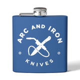 Arc and Iron Knives Logo Stainless Steel Flask