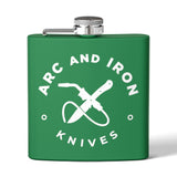 Arc and Iron Knives Logo Stainless Steel Flask