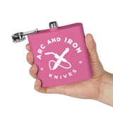 Arc and Iron Knives Logo Stainless Steel Flask