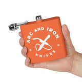 Arc and Iron Knives Logo Stainless Steel Flask