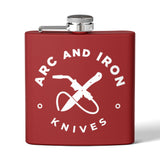 Arc and Iron Knives Logo Stainless Steel Flask