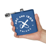 Arc and Iron Knives Logo Stainless Steel Flask