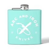 Arc and Iron Knives Logo Stainless Steel Flask