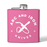 Arc and Iron Knives Logo Stainless Steel Flask