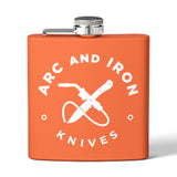 Arc and Iron Knives Logo Stainless Steel Flask